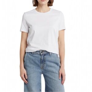 Ag Adriano Goldschmied Gray Boy True White Stretch Cotton Tee Medium Reg. $78